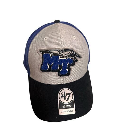 MTSU Blue Raiders 47 Brand College Adjustable Baseball Cap Wool Twill Middle TN - Picture 11 of 16